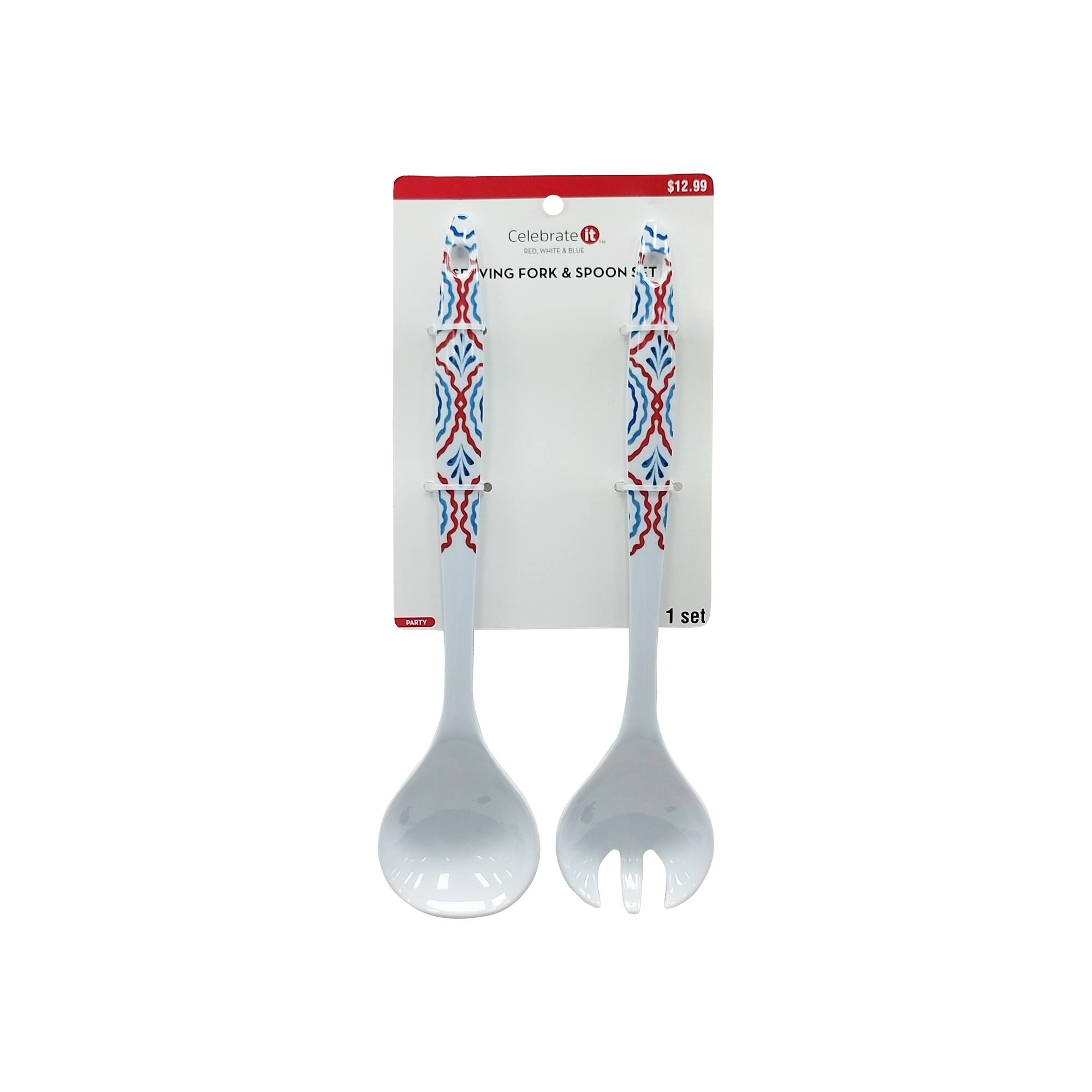 Red, White & Blue Serving Fork & Spoon Set by Celebrate it™